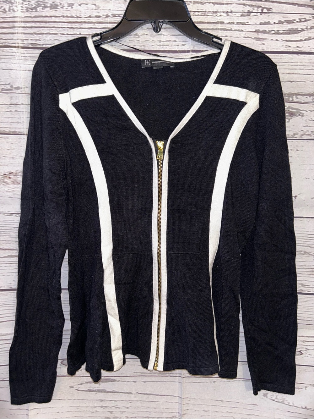 INC Black and White Sweater